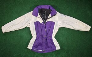 Vintage Nils Skiwear Sport Tech Women's Purple & White Snow Coat Jacket Size 12